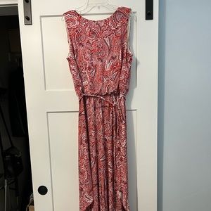 London Times Paisley Flowy Slotted Back Jumpsuit size 10